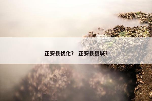 正安县优化？ 正安县县城？