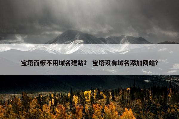 宝塔面板不用域名建站？ 宝塔没有域名添加网站？