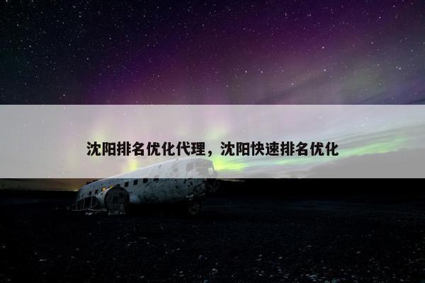 沈阳排名优化代理，沈阳快速排名优化