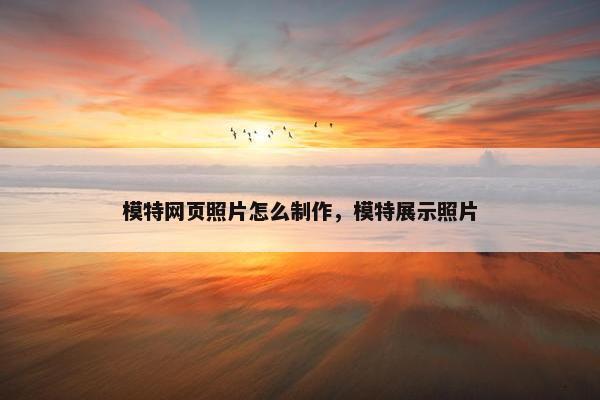 模特网页照片怎么制作，模特展示照片