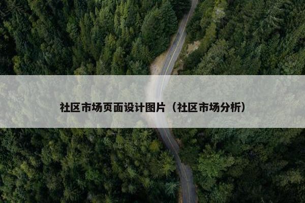 社区市场页面设计图片（社区市场分析）