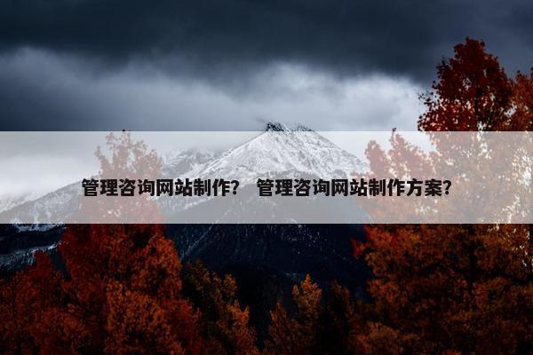 管理咨询网站制作？ 管理咨询网站制作方案？