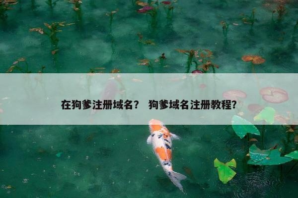 在狗爹注册域名？ 狗爹域名注册教程？