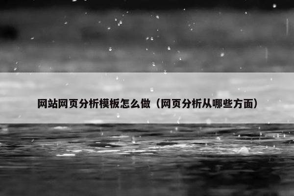 网站网页分析模板怎么做（网页分析从哪些方面）