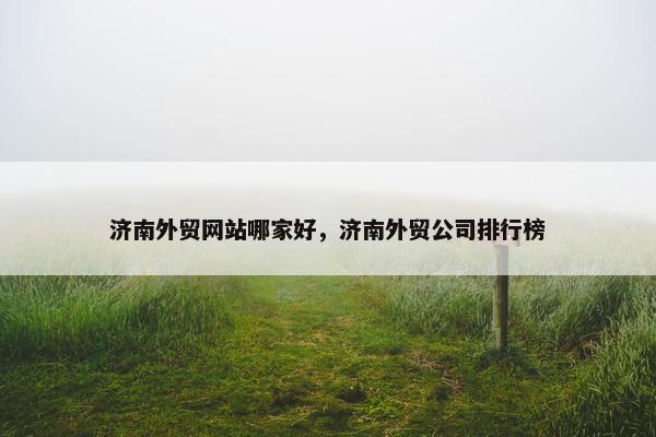 济南外贸网站哪家好，济南外贸公司排行榜