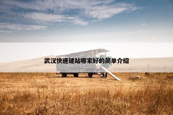 武汉快速建站哪家好的简单介绍