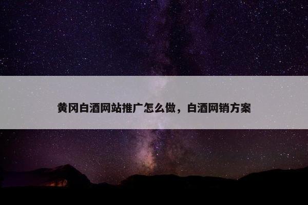 黄冈白酒网站推广怎么做，白酒网销方案
