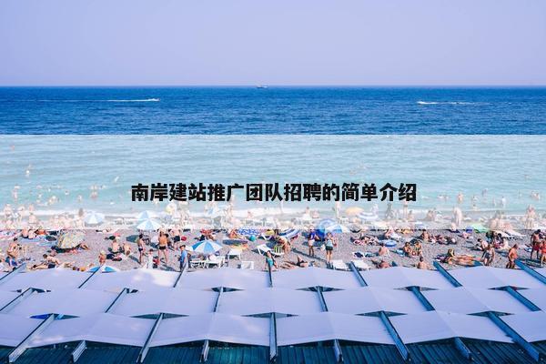 南岸建站推广团队招聘的简单介绍