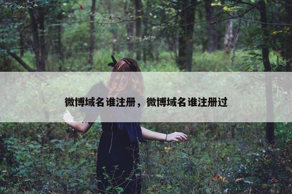 微博域名谁注册，微博域名谁注册过