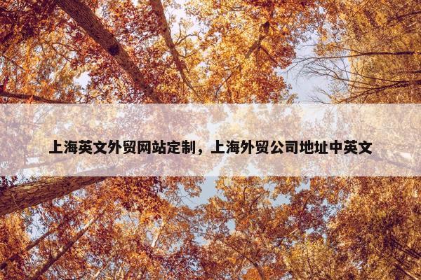 上海英文外贸网站定制，上海外贸公司地址中英文