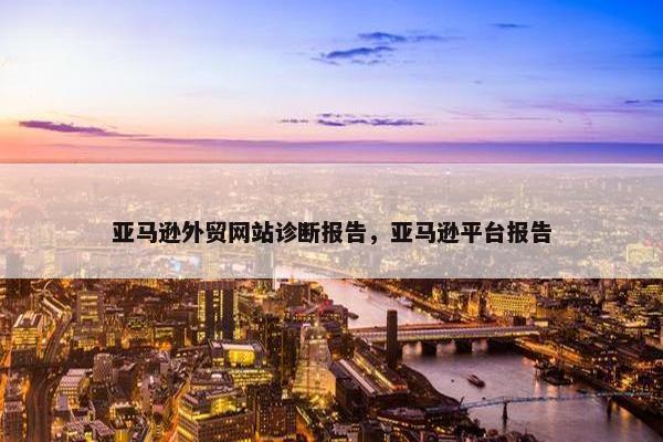 亚马逊外贸网站诊断报告，亚马逊平台报告