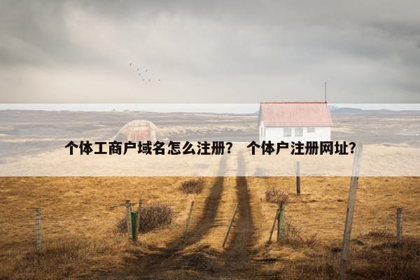个体工商户域名怎么注册？ 个体户注册网址？