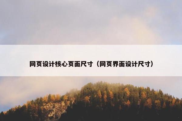 网页设计核心页面尺寸（网页界面设计尺寸）