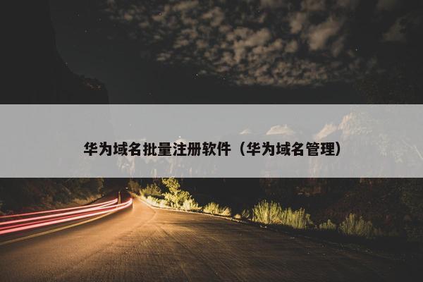 华为域名批量注册软件（华为域名管理）