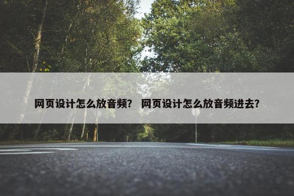 网页设计怎么放音频？ 网页设计怎么放音频进去？