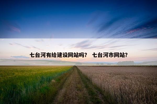 七台河有给建设网站吗？ 七台河市网站？