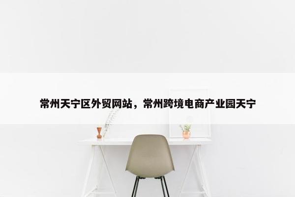 常州天宁区外贸网站，常州跨境电商产业园天宁