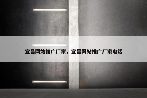 宜昌网站推广厂家，宜昌网站推广厂家电话