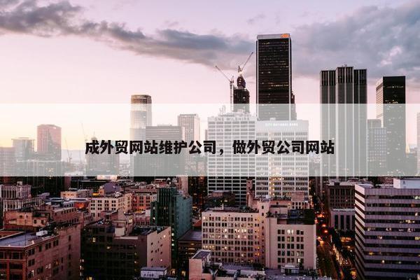 成外贸网站维护公司，做外贸公司网站