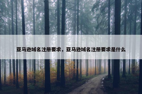 亚马逊域名注册要求，亚马逊域名注册要求是什么