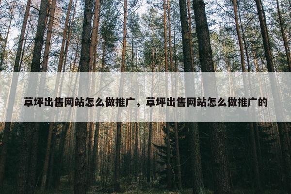 草坪出售网站怎么做推广，草坪出售网站怎么做推广的