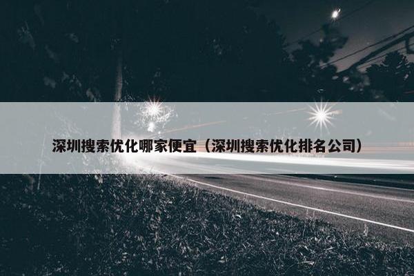 深圳搜索优化哪家便宜（深圳搜索优化排名公司）