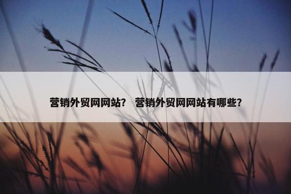 营销外贸网网站？ 营销外贸网网站有哪些？