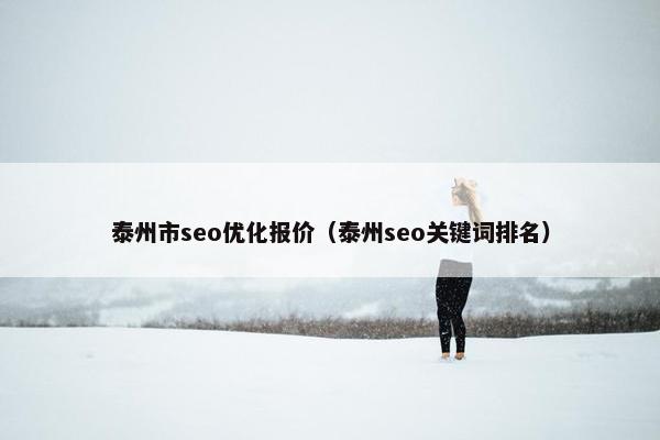 泰州市seo优化报价（泰州seo关键词排名）