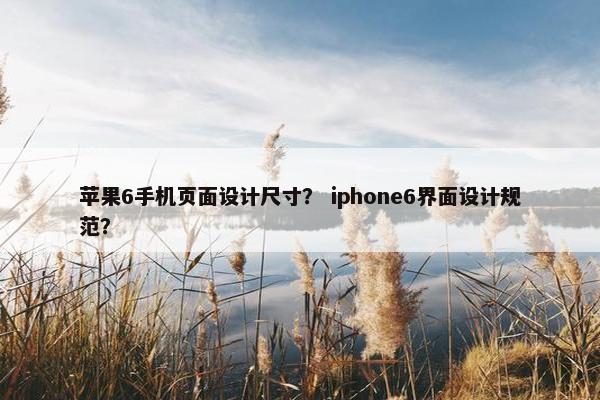 苹果6手机页面设计尺寸？ iphone6界面设计规范？