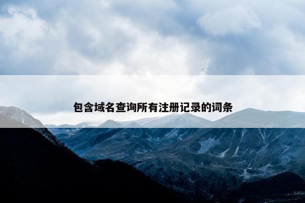 包含域名查询所有注册记录的词条