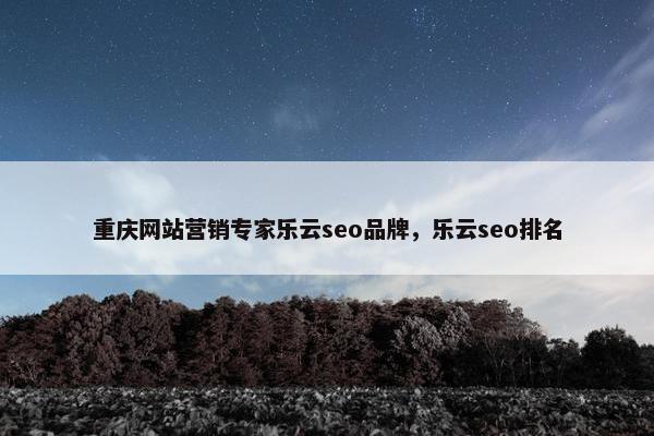 重庆网站营销专家乐云seo品牌，乐云seo排名