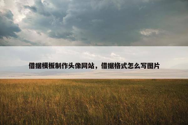 借据模板制作头像网站，借据格式怎么写图片