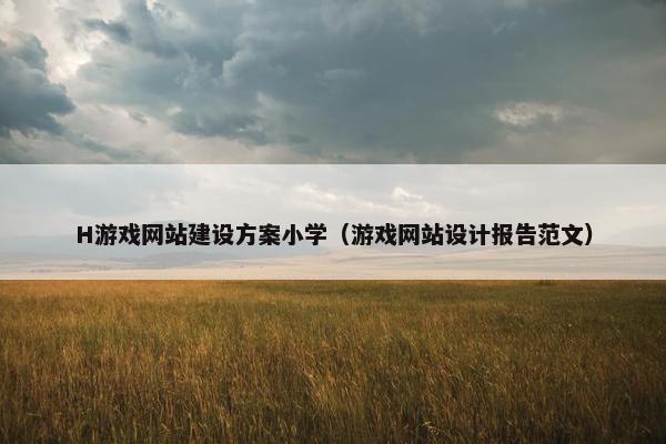 H游戏网站建设方案小学（游戏网站设计报告范文）