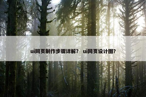 ui网页制作步骤详解？ ui网页设计图？