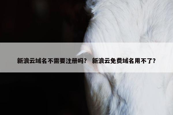 新浪云域名不需要注册吗？ 新浪云免费域名用不了？