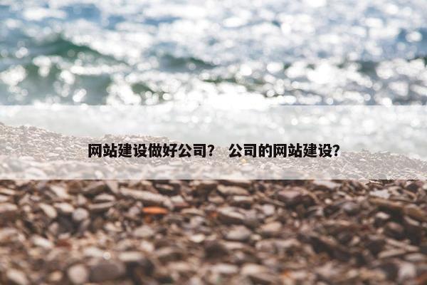 网站建设做好公司？ 公司的网站建设？