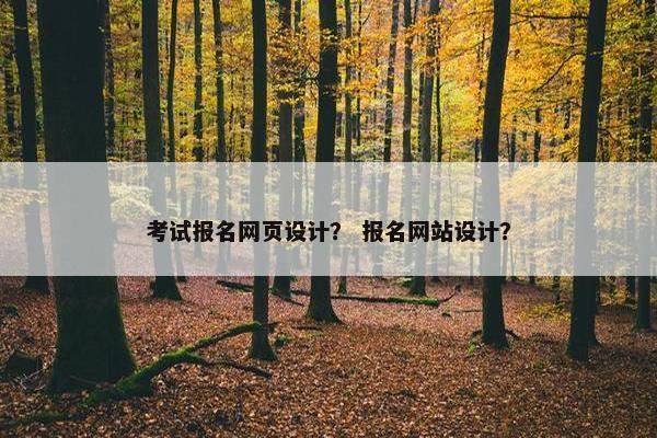 考试报名网页设计？ 报名网站设计？