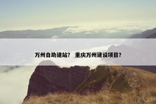 万州自助建站？ 重庆万州建设项目？