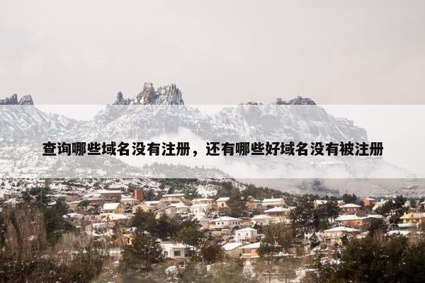 查询哪些域名没有注册，还有哪些好域名没有被注册