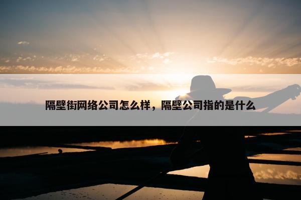 隔壁街网络公司怎么样，隔壁公司指的是什么