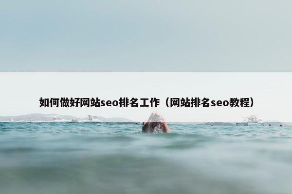 如何做好网站seo排名工作（网站排名seo教程）