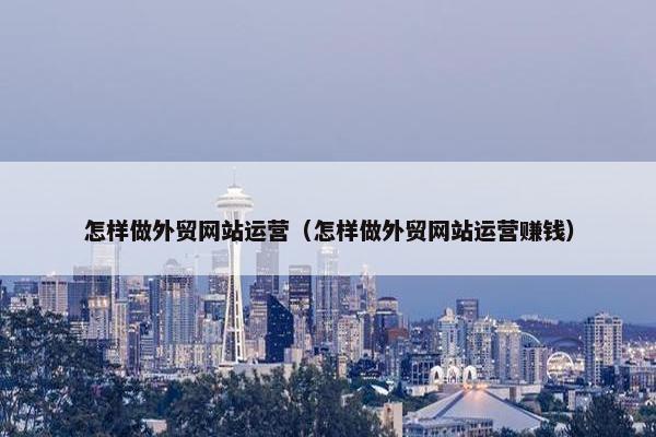 怎样做外贸网站运营（怎样做外贸网站运营赚钱）