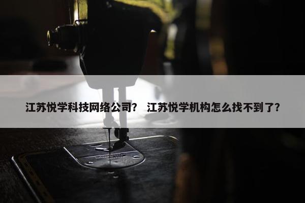 江苏悦学科技网络公司？ 江苏悦学机构怎么找不到了？