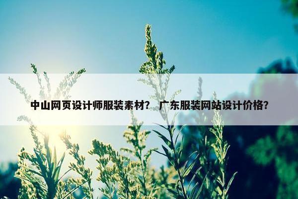 中山网页设计师服装素材？ 广东服装网站设计价格？