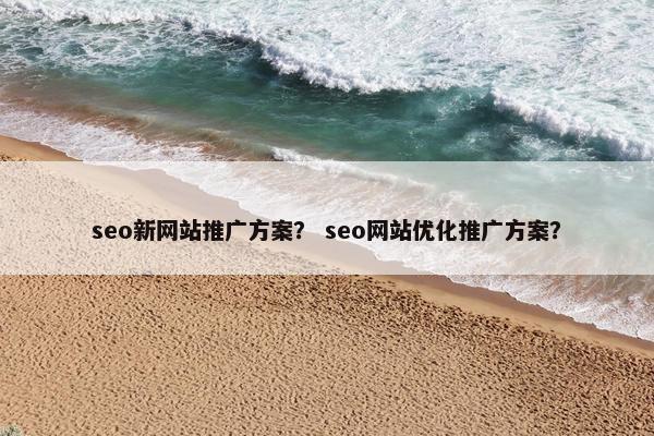 seo新网站推广方案？ seo网站优化推广方案？