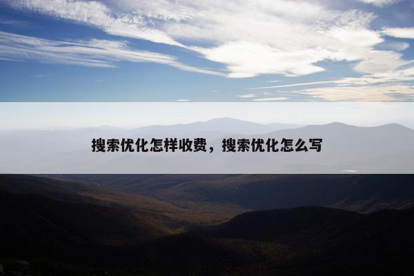 搜索优化怎样收费，搜索优化怎么写