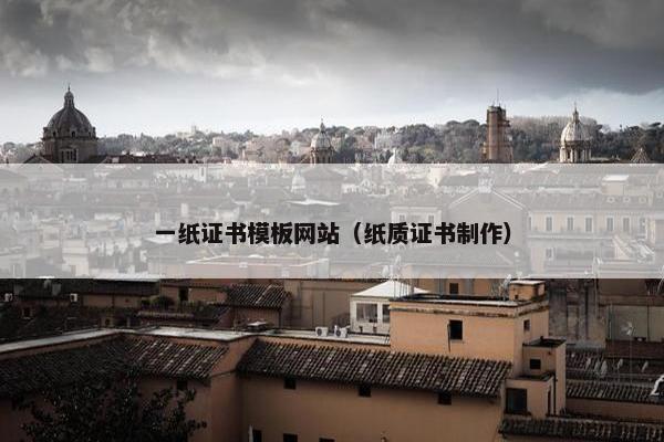 一纸证书模板网站（纸质证书制作）