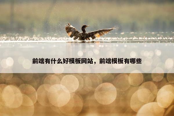 前端有什么好模板网站，前端模板有哪些