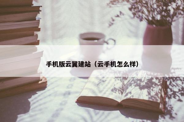 手机版云翼建站（云手机怎么样）