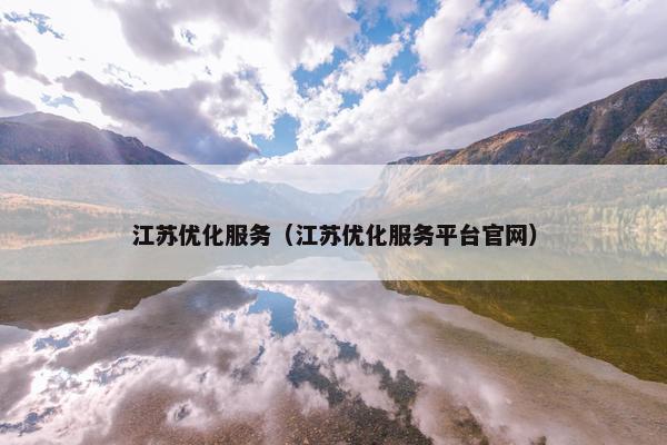 江苏优化服务（江苏优化服务平台官网）